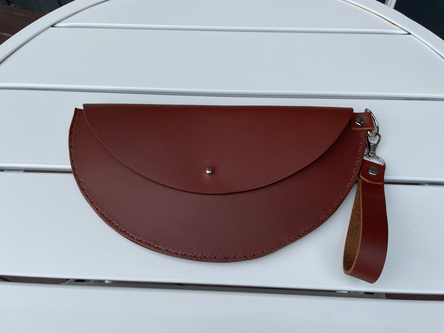 Brown Half Moon Clutch Bag