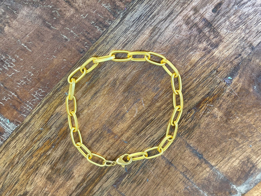 Gold Paper Clip Bracelet