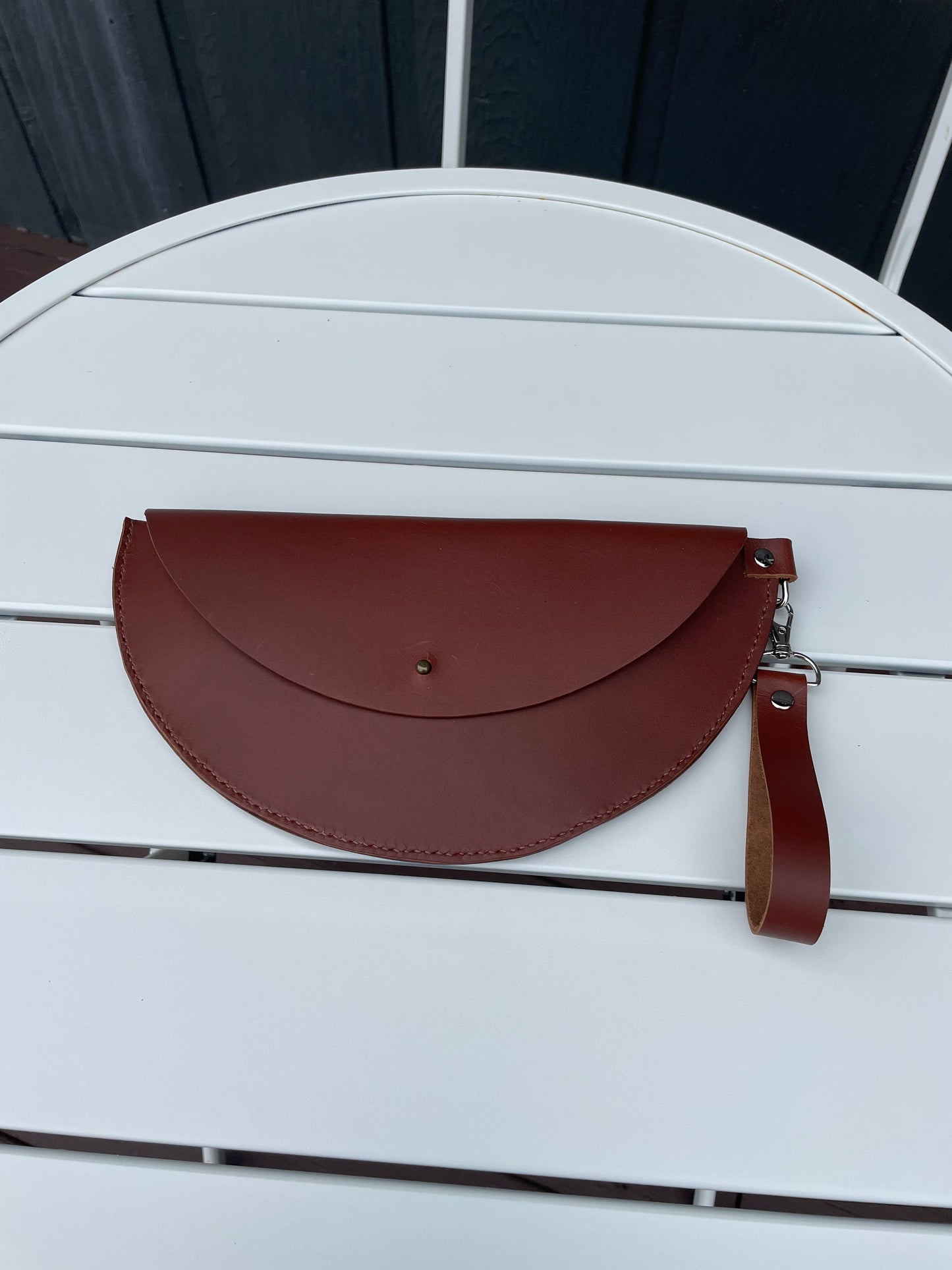 Brown Half Moon Clutch Bag